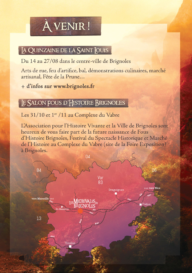 Fête médievale Brigoles 2015 programme 1
